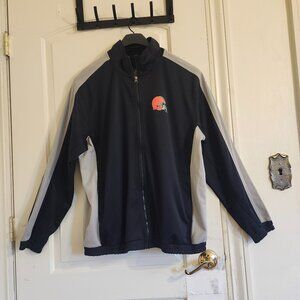NFL Cleveland Browns Mens Jacket Size XL Black White Full Zip Track Style